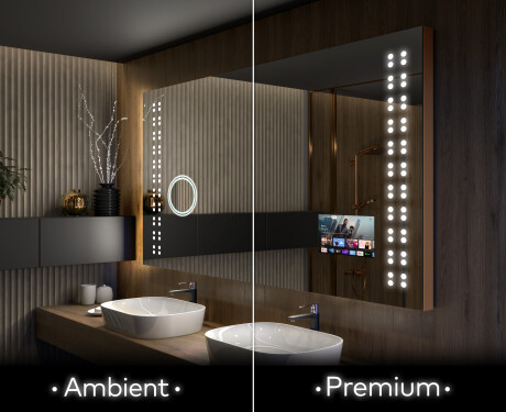 Espelho com iluminação LED L55 para casa de banho