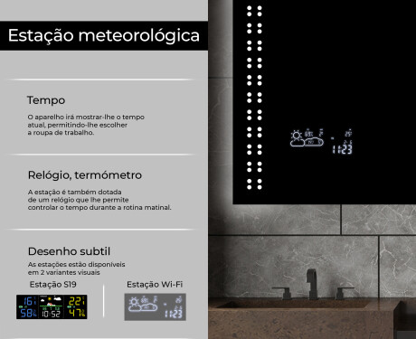 Espelho com iluminação LED L55 para casa de banho #5