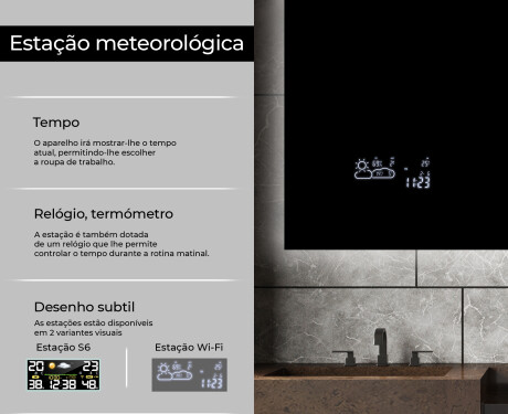 Espelho com iluminação LED L58 para casa de banho #5