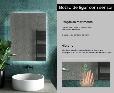 Espelho com iluminação LED L58 para casa de banho #6