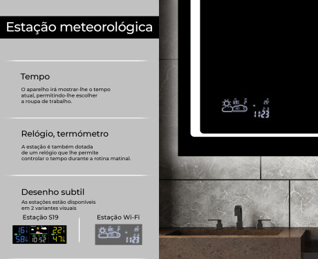 Espelho com iluminação LED L61 para casa de banho #5