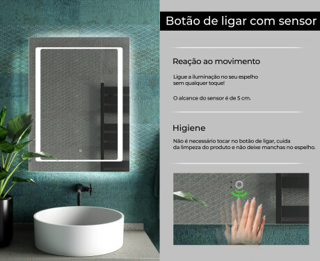 Espelho com iluminação LED L61 para casa de banho #7