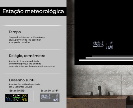 Espelho com iluminação LED L75 para casa de banho #5