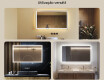 Espelho com iluminação LED para casa de banho 120x70cm com luz LED fria de 7000K, luz quente de 3000K ou luz neutra de 4500K #2