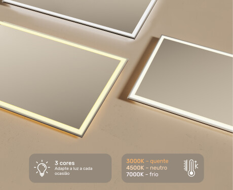 Espelho com iluminação LED para casa de banho 120x70cm com luz LED fria de 7000K, luz quente de 3000K ou luz neutra de 4500K #3