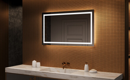 Espelho com iluminação LED para casa de banho 120x70cm com luz LED fria de 7000K, luz quente de 3000K ou luz neutra de 4500K