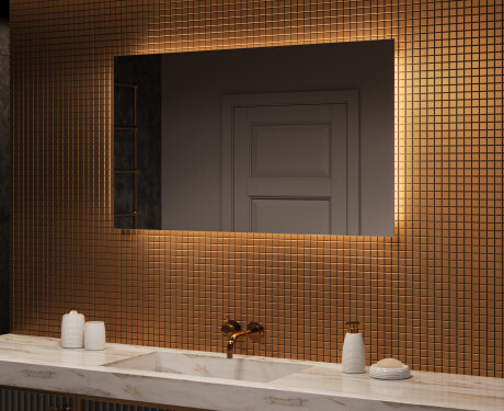 Espelho com iluminação LED para casa de banho 120x70cm com luz LED fria de 7000K, luz quente de 3000K ou luz neutra de 4500K