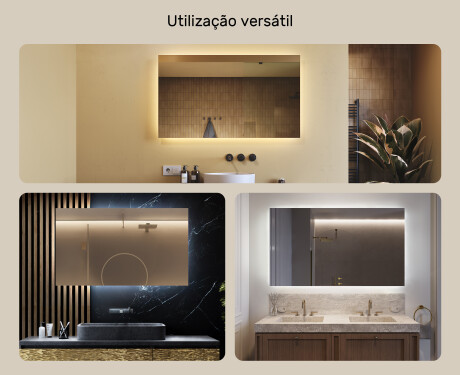 Espelho com iluminação LED para casa de banho 120x70cm com luz LED fria de 7000K, luz quente de 3000K ou luz neutra de 4500K #2