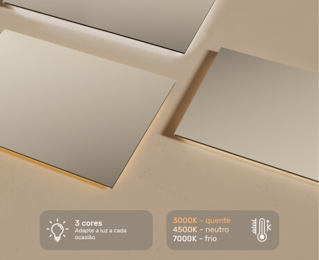 Espelho com iluminação LED para casa de banho 120x70cm com luz LED fria de 7000K, luz quente de 3000K ou luz neutra de 4500K #3