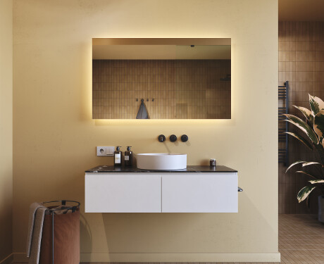Espelho com iluminação LED para casa de banho 120x70cm com luz LED fria de 7000K, luz quente de 3000K ou luz neutra de 4500K #8