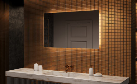 Espelho com iluminação LED para casa de banho 120x70cm com luz LED fria de 7000K, luz quente de 3000K ou luz neutra de 4500K