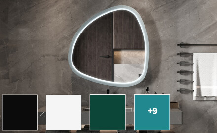 Espelho LED irregular com moldura em MDF com acabamento brilhante L308