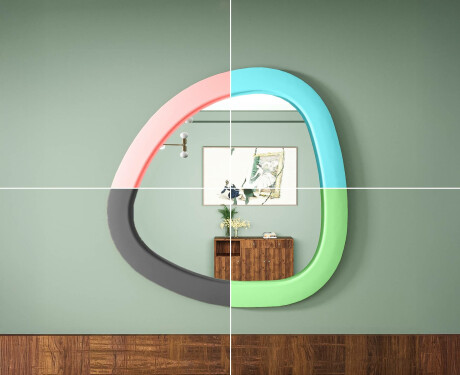 Espelho LED com forma irregular e moldura em MDF lacado L308 #6