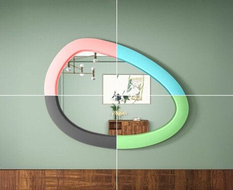 Espelho LED assimétrico com moldura em MDF L310 #6