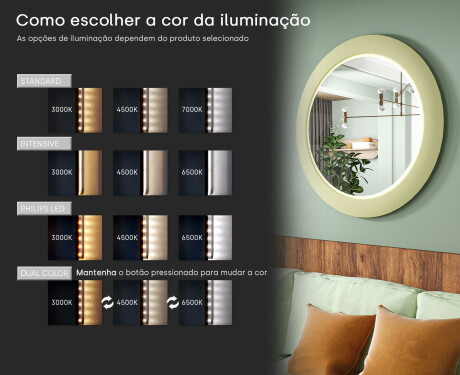 Espelho LED com MDF em moldura redonda e lacada L306 #5