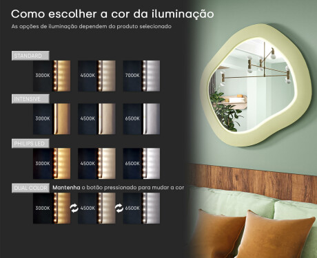 Espelho LED de designer com MDF em formato geométrico L309 #5