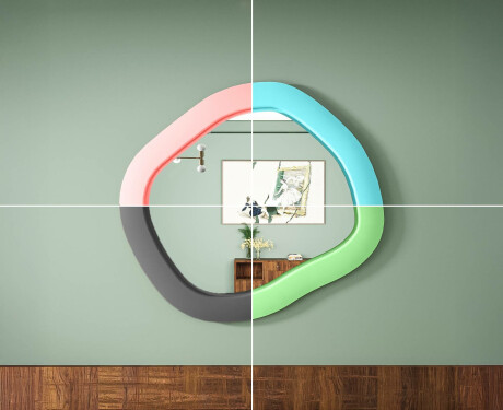 Espelho LED de designer com MDF em formato geométrico L309 #6