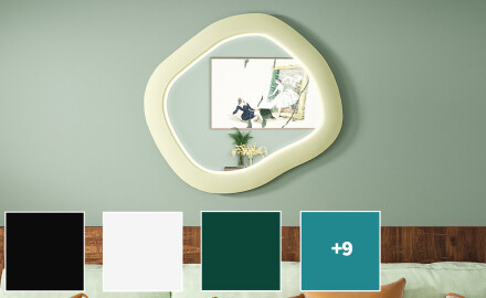 Espelho LED de designer com MDF em formato geométrico L309