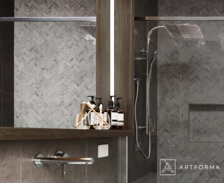 Espelho de casa de banho LED com moldura WoodenFrame na cor Carvalho Oslo #11