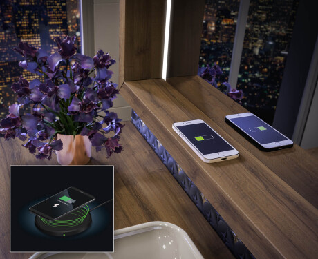 Espelho de casa de banho LED com moldura WoodenFrame na cor Carvalho Oslo #8