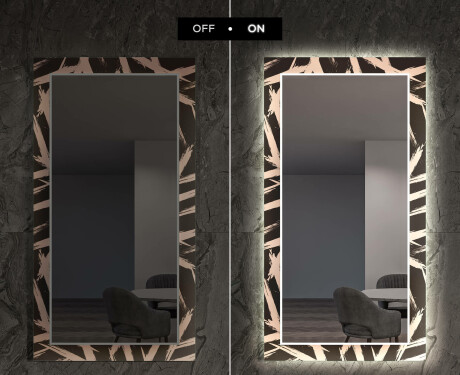 Rectangulares Espelho Decorativo Com Iluminação Para A Sala - Lines #7