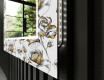Rectangulares Espelho Decorativo Com Iluminação Para O Corredor - Golden Flowers #11