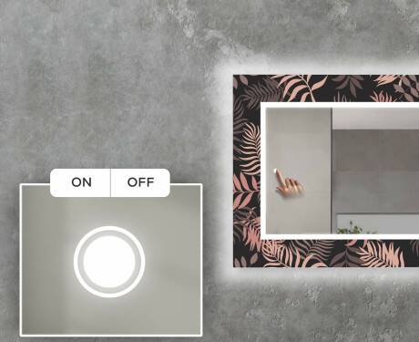 Rectangulares Espelho Decorativo Com Iluminação Para A Sala - Jungle #4