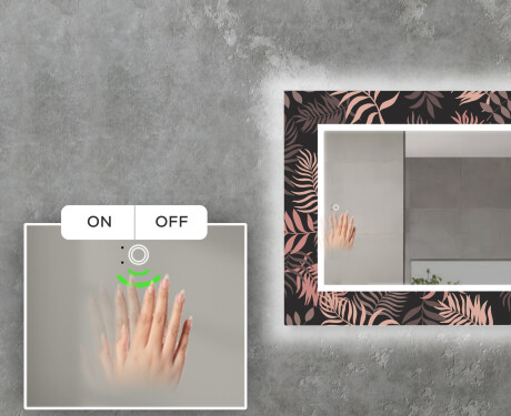 Rectangulares Espelho Decorativo Com Iluminação Para A Sala - Jungle #5