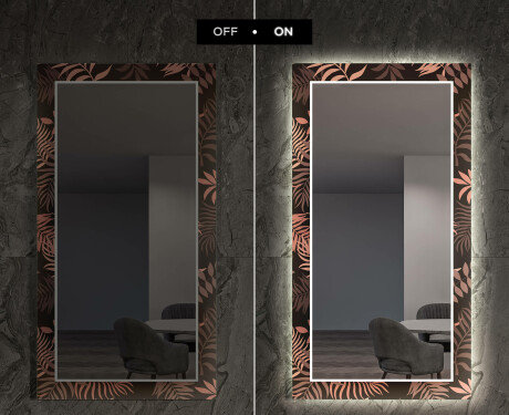 Rectangulares Espelho Decorativo Com Iluminação Para A Sala - Jungle #7