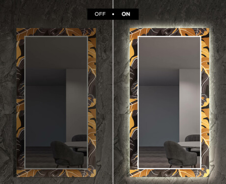 Rectangulares Espelho Decorativo Com Iluminação Para O Corredor - Autumn Jungle #7