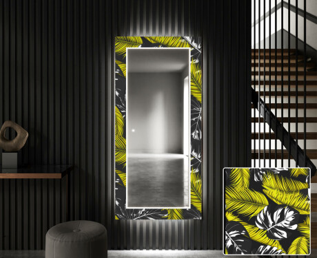 Rectangulares Espelho Decorativo Com Iluminação Para O Corredor - Gold Jungle