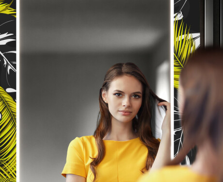 Rectangulares Espelho Decorativo Com Iluminação Para O Corredor - Gold Jungle #12