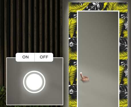 Rectangulares Espelho Decorativo Com Iluminação Para O Corredor - Gold Jungle #4