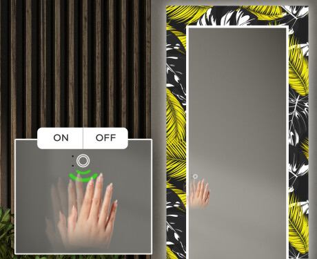 Rectangulares Espelho Decorativo Com Iluminação Para O Corredor - Gold Jungle #5