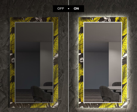 Rectangulares Espelho Decorativo Com Iluminação Para O Corredor - Gold Jungle #7