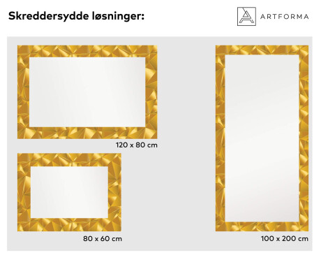 Rectangulares Espelho Decorativo Com Iluminação Para O Corredor - Gold Triangles #6