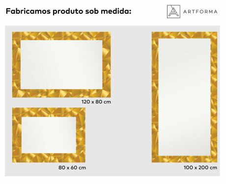 Rectangulares Espelho Decorativo Com Iluminação Para O Corredor - Gold Triangles #2