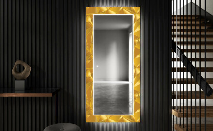 Rectangulares Espelho Decorativo Com Iluminação Para O Corredor - Gold Triangles