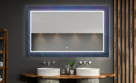 Espelho Decorativo Com Iluminação Para O Quarto De Banho - Blue Drawing