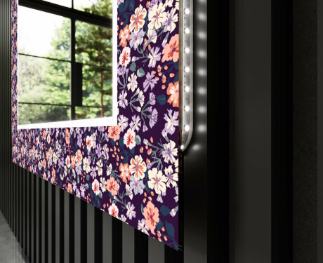 Espelho Decorativo Com Iluminação Para O Quarto De Banho - Elegant Flowers #11