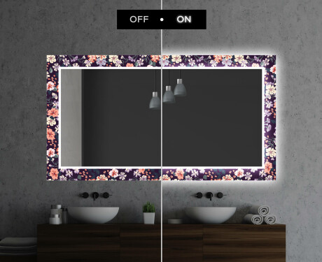 Espelho Decorativo Com Iluminação Para O Quarto De Banho - Elegant Flowers #7