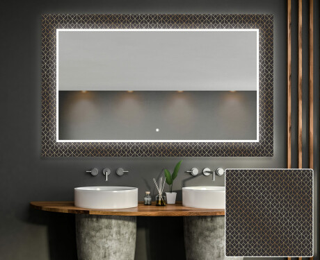 Espelho Decorativo Com Iluminação Para O Quarto De Banho - Golden Lines #1