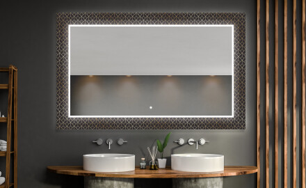 Espelho Decorativo Com Iluminação Para O Quarto De Banho - Golden Lines