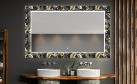 Espelho Decorativo Com Iluminação Para O Quarto De Banho - Goldy Palm