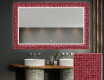 Espelho Decorativo Com Iluminação Para O Quarto De Banho - Red Mosaic