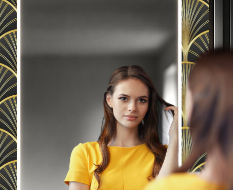 Rectangulares Espelho Decorativo Com Iluminação Para O Corredor - Art Deco #12