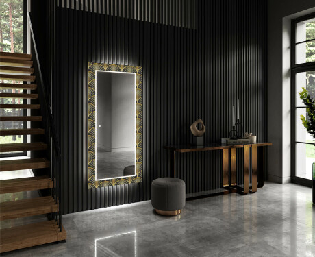 Rectangulares Espelho Decorativo Com Iluminação Para O Corredor - Art Deco #2