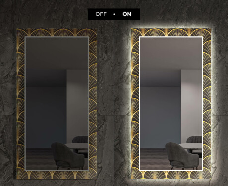 Rectangulares Espelho Decorativo Com Iluminação Para O Corredor - Art Deco #7