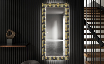 Rectangulares Espelho Decorativo Com Iluminação Para O Corredor - Art Deco
