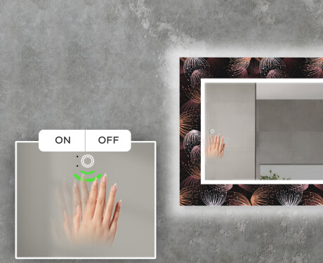 Rectangulares Espelho Decorativo Com Iluminação Para A Sala - Dandelion #5